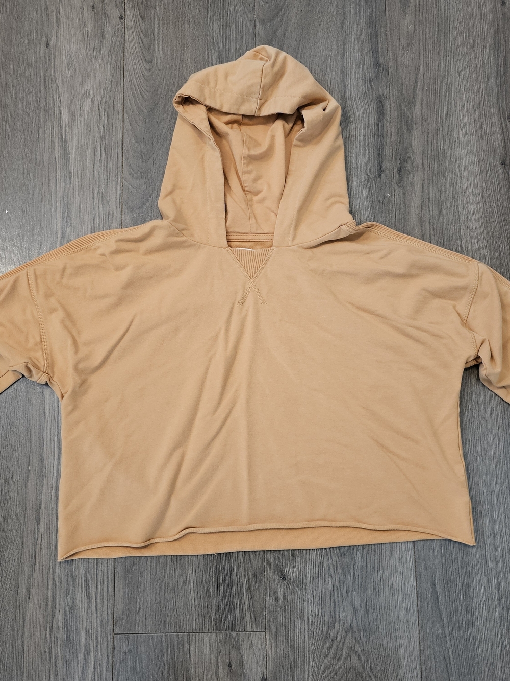 aerie Cropped Hoodie in Light Tan- Women's Small